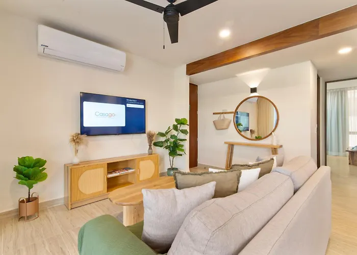Hébergement de vacances Tropical 2 Bedroom | Private Balcony & Rooftop | Casago Tulum